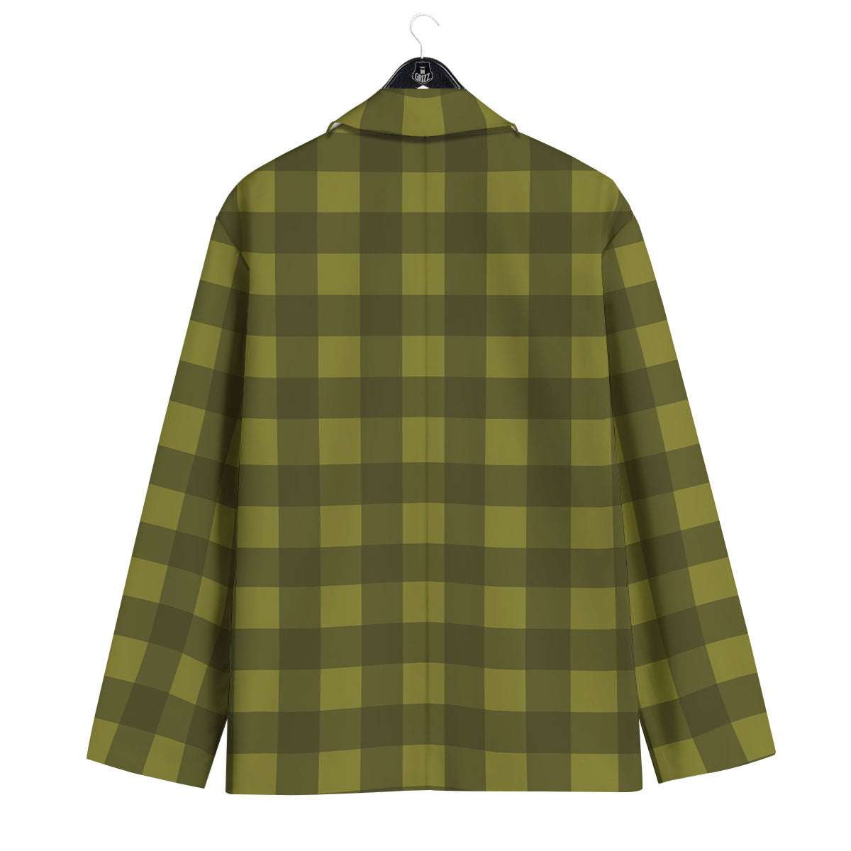 Buffalo Check Olive Green Print Pattern Men's Sport Coat-grizzshop