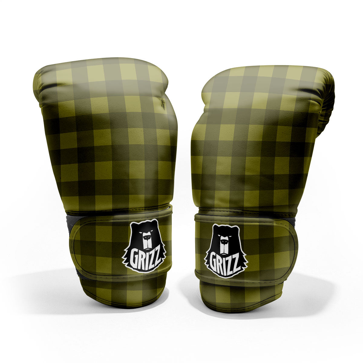 Buffalo Check Olive Green Print Pattern Pro Boxing Glove