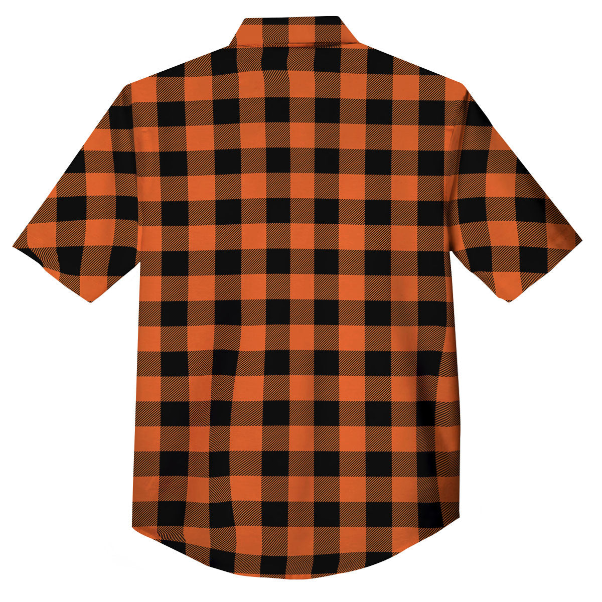 Buffalo Check Orange Print Pattern Button Up Shirt-grizzshop