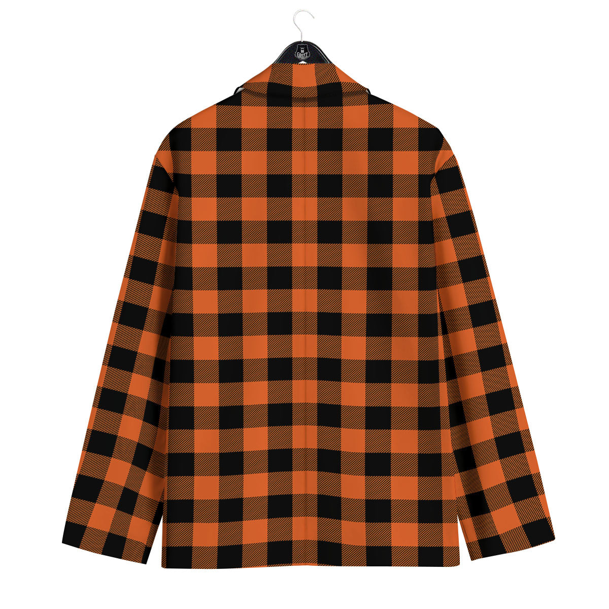Buffalo Check Orange Print Pattern Men's Sport Coat-grizzshop