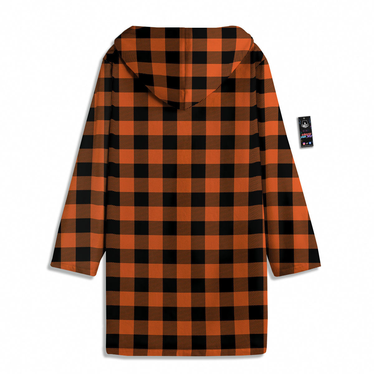 Buffalo Check Orange Print Pattern Men's Windbreaker Jacket-grizzshop