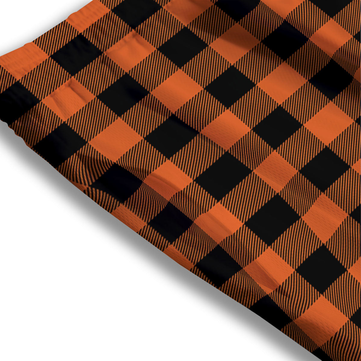 Buffalo Check Orange Print Pattern Mesh Shorts