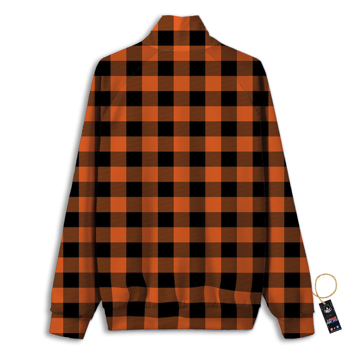 Buffalo Check Orange Print Pattern Track Jacket-grizzshop