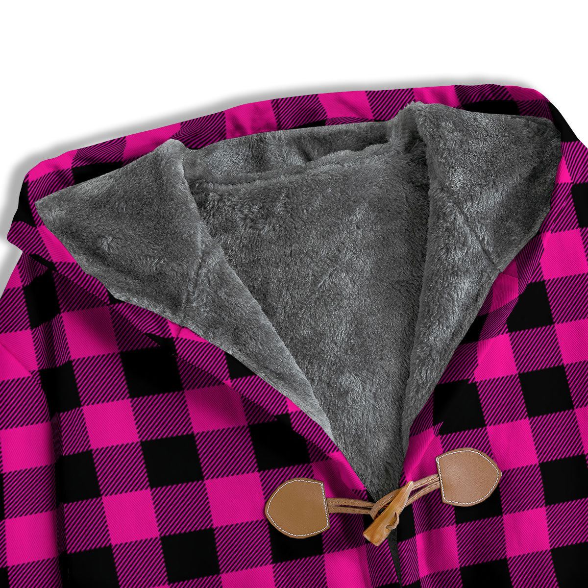 Buffalo Check Pink And Black Print Men's Windbreaker Jacket-grizzshop