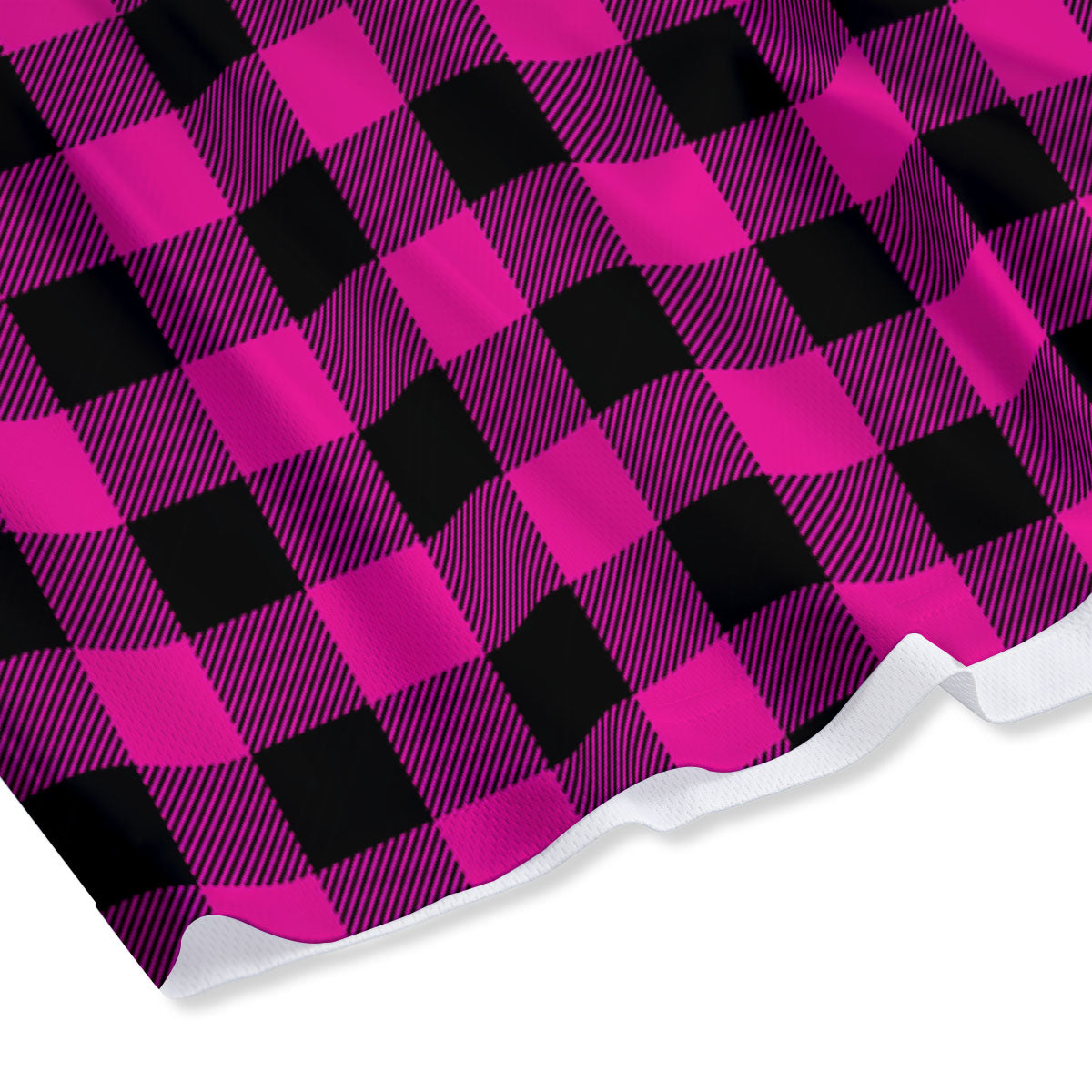 Buffalo Check Pink And Black Print Mesh Shorts