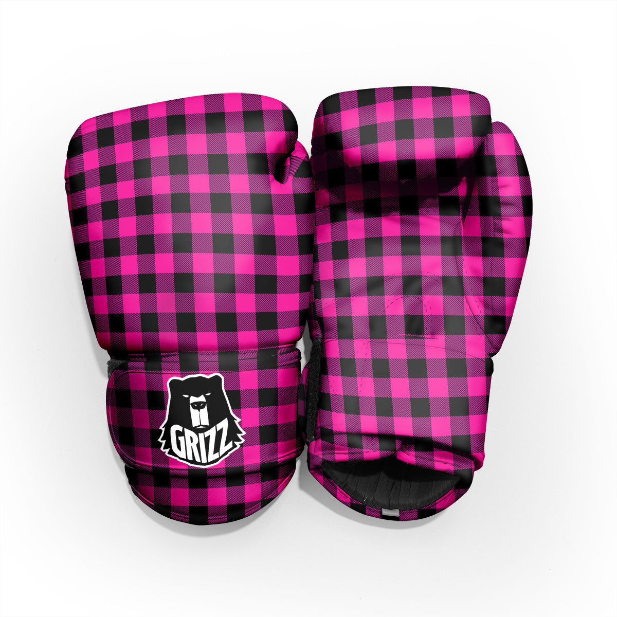 Buffalo Check Pink And Black Print Pro Boxing Glove