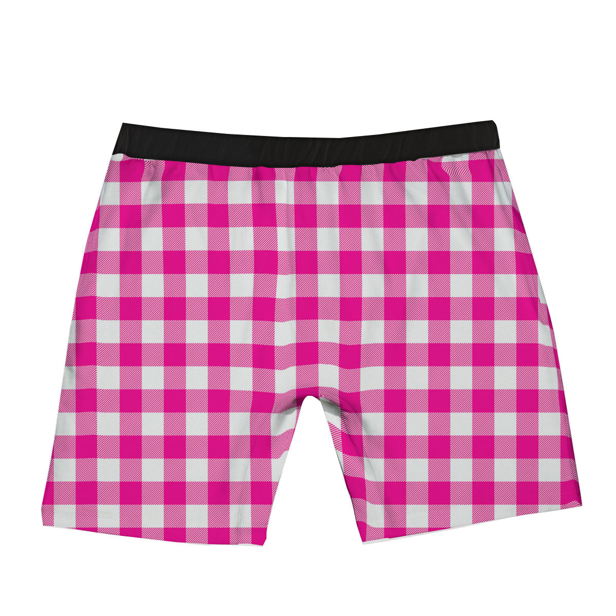 Buffalo Check Pink And White Print Boxer Briefs-grizzshop