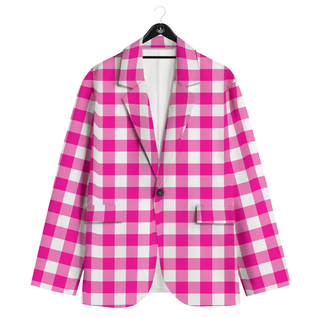Buffalo Check Pink And White Print Men's Sport Coat-grizzshop