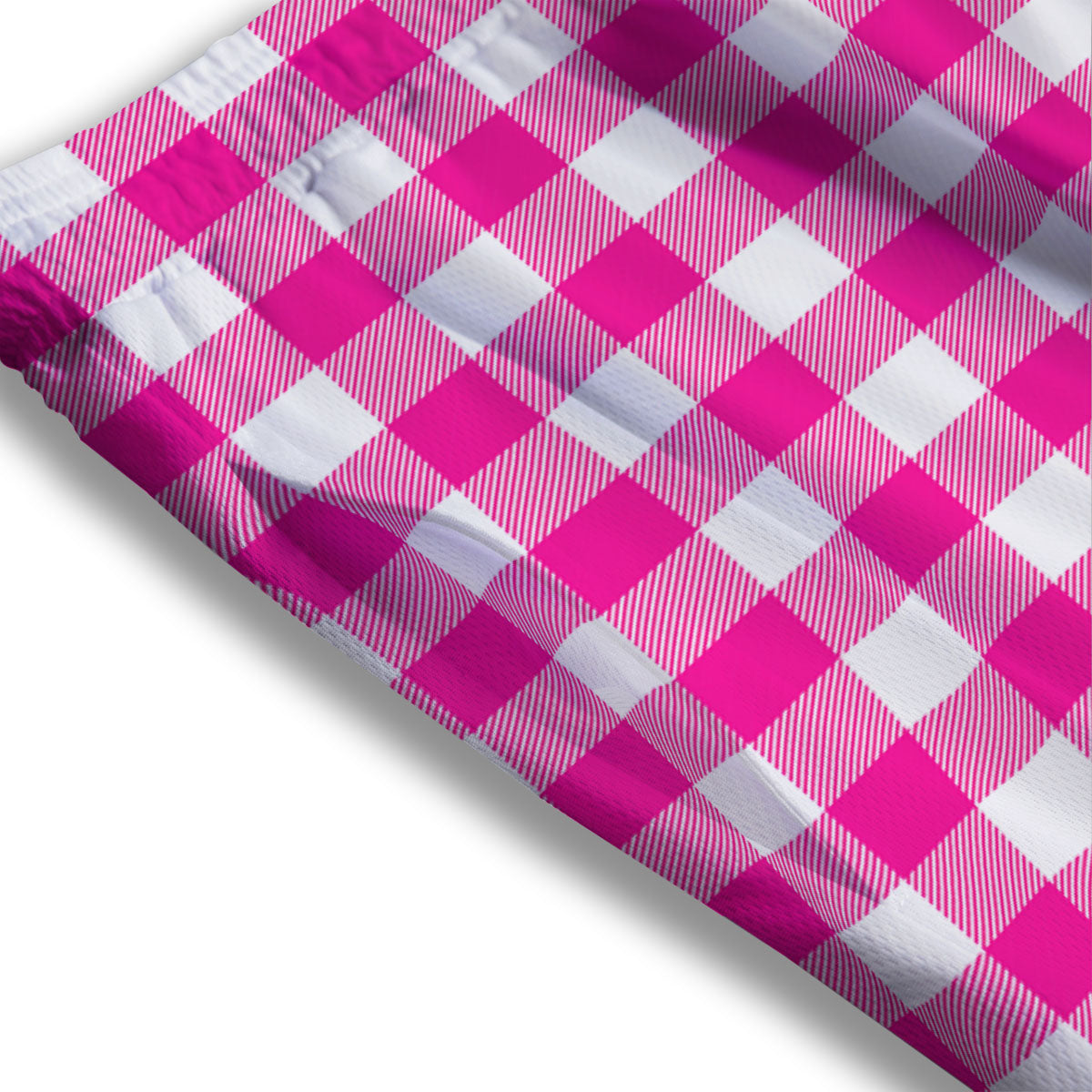 Buffalo Check Pink And White Print Mesh Shorts