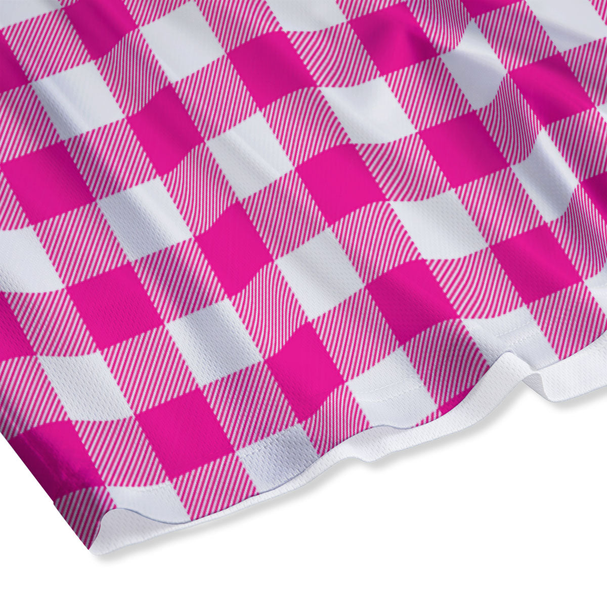 Buffalo Check Pink And White Print Mesh Shorts