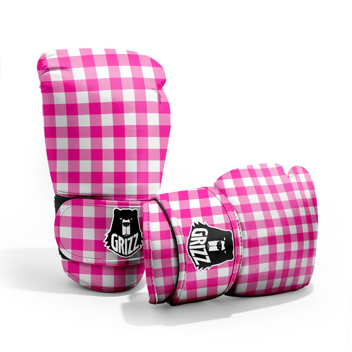 Buffalo Check Pink And White Print Pro Boxing Glove