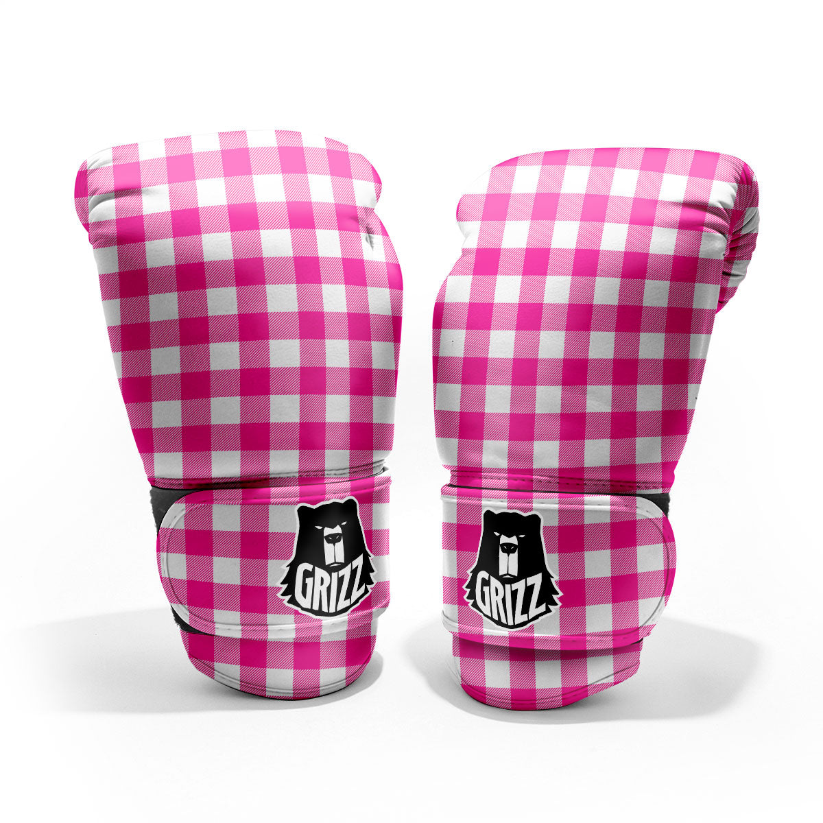 Buffalo Check Pink And White Print Pro Boxing Glove