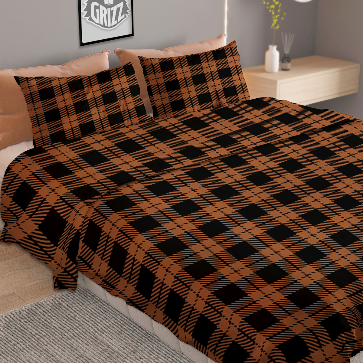 Blue White And Pink Argyle Print Pattern Duvet Cover Bedding Set