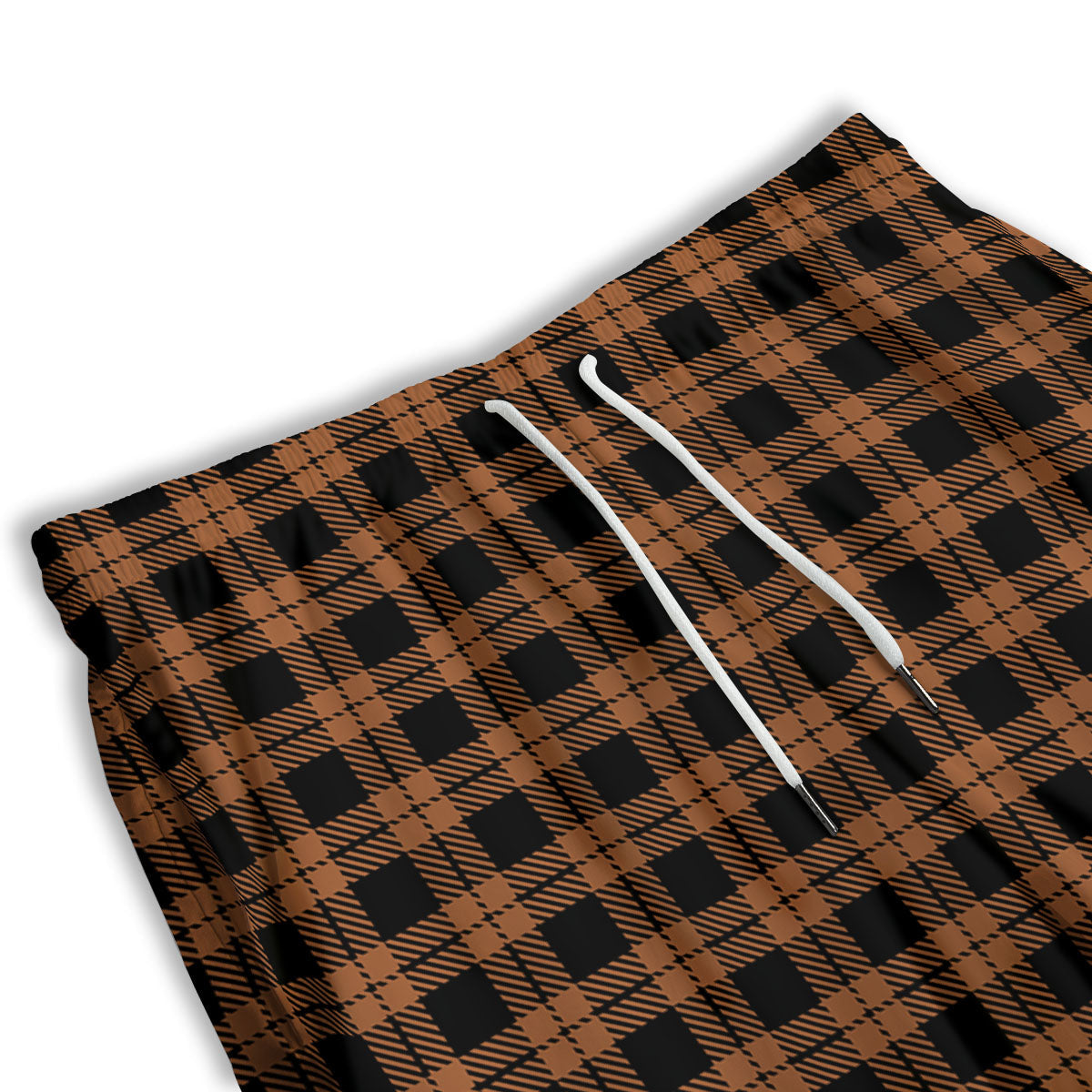 Buffalo Check Pumpkin Orange Print Men's Athletic Shorts