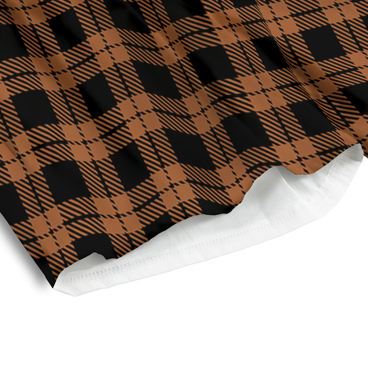 Buffalo Check Pumpkin Orange Print Men's Athletic Shorts