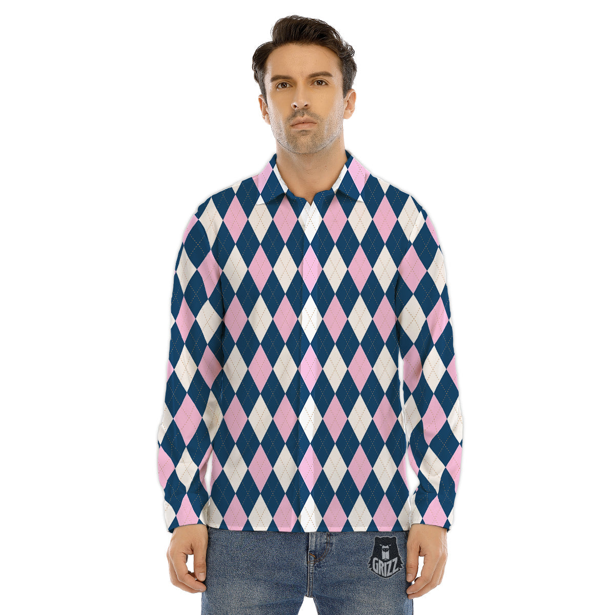 Buffalo Check Pumpkin Orange Print Men's Dress Shirts-grizzshop