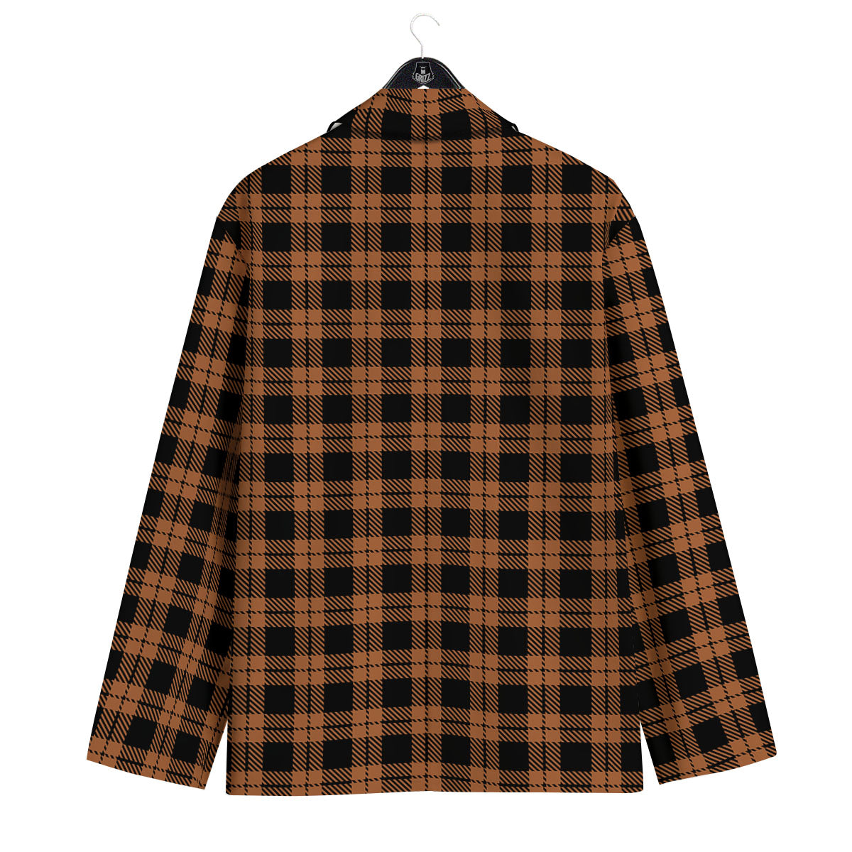 Buffalo Check Pumpkin Orange Print Men's Sport Coat-grizzshop