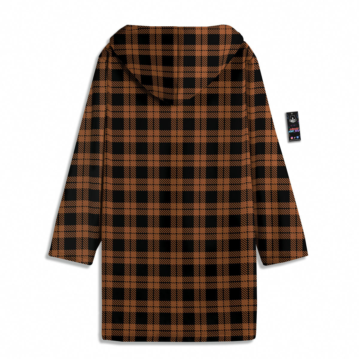 Buffalo Check Pumpkin Orange Print Men's Windbreaker Jacket-grizzshop