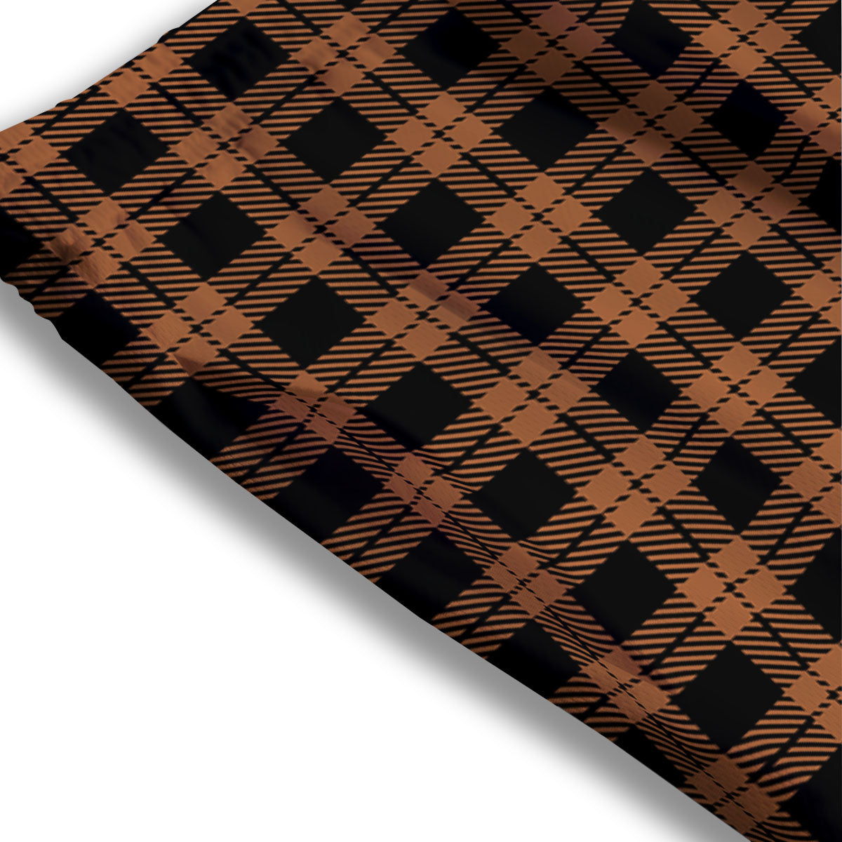 Buffalo Check Pumpkin Orange Print Mesh Shorts