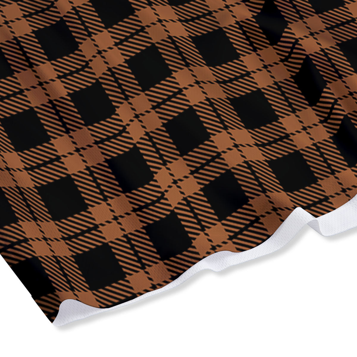 Buffalo Check Pumpkin Orange Print Mesh Shorts