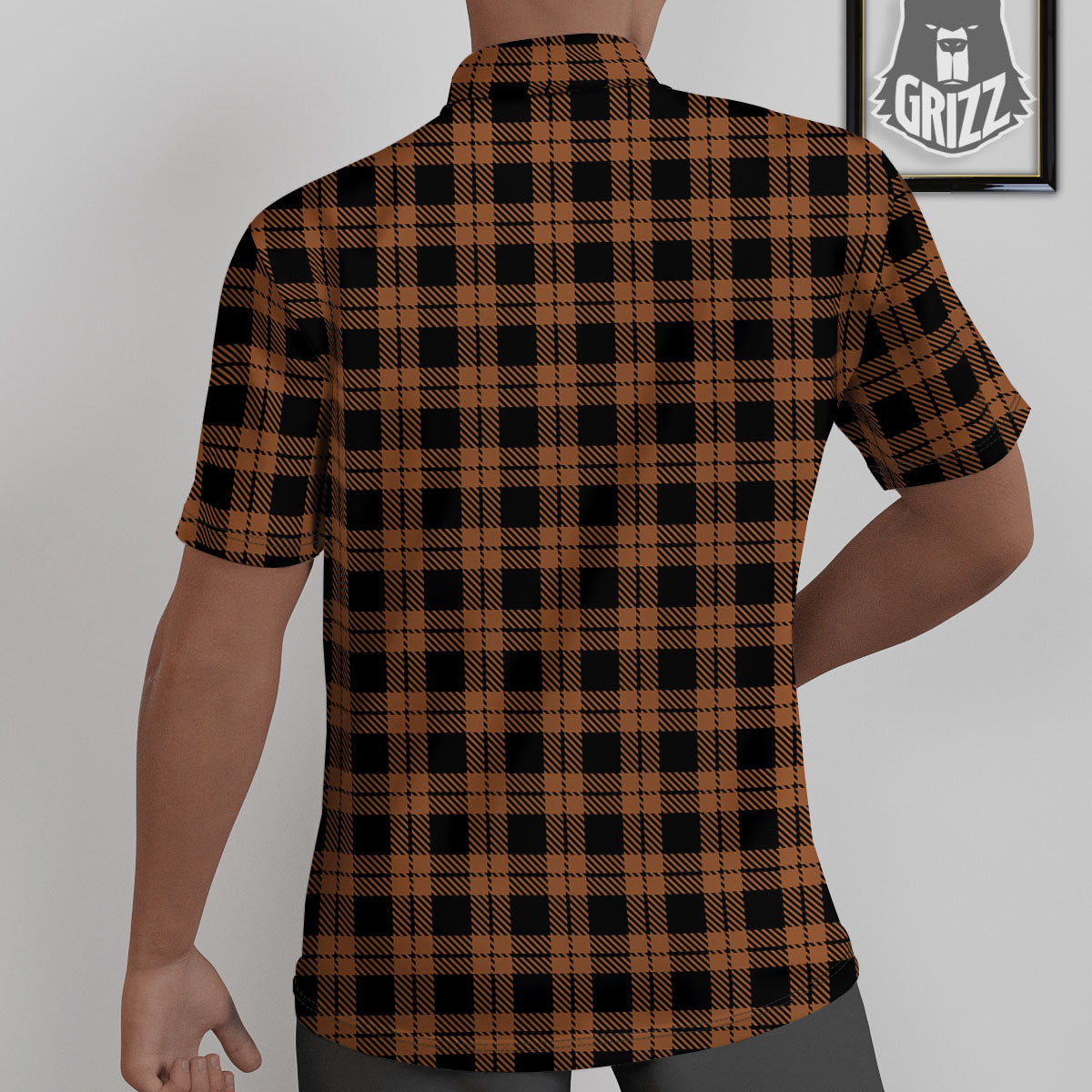 Buffalo Check Pumpkin Orange Print Untucked Shirts-grizzshop