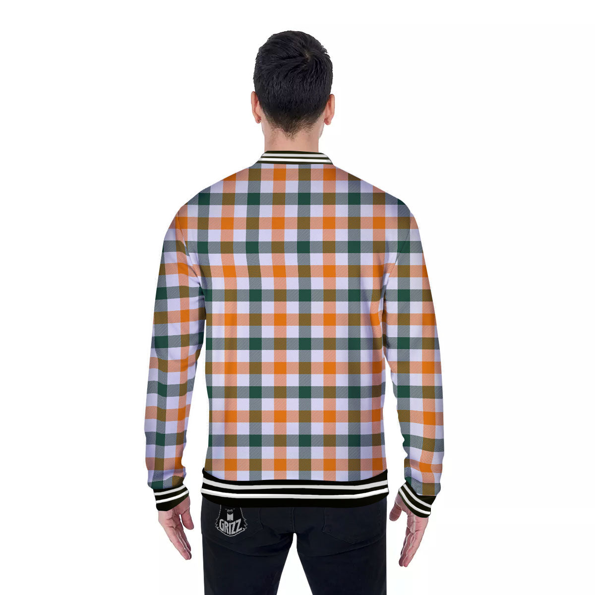 Buffalo Check St. Patrick's Day Print Pattern Baseball Jacket-grizzshop