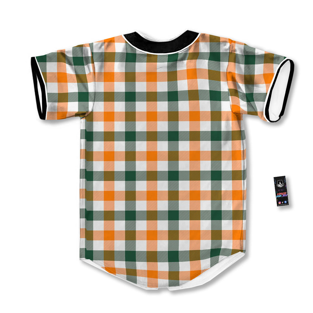 Buffalo Check St. Patrick's Day Print Pattern Baseball Jersey-grizzshop