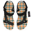 Buffalo Check St. Patrick's Day Print Pattern Black Open Toe Sandals-grizzshop