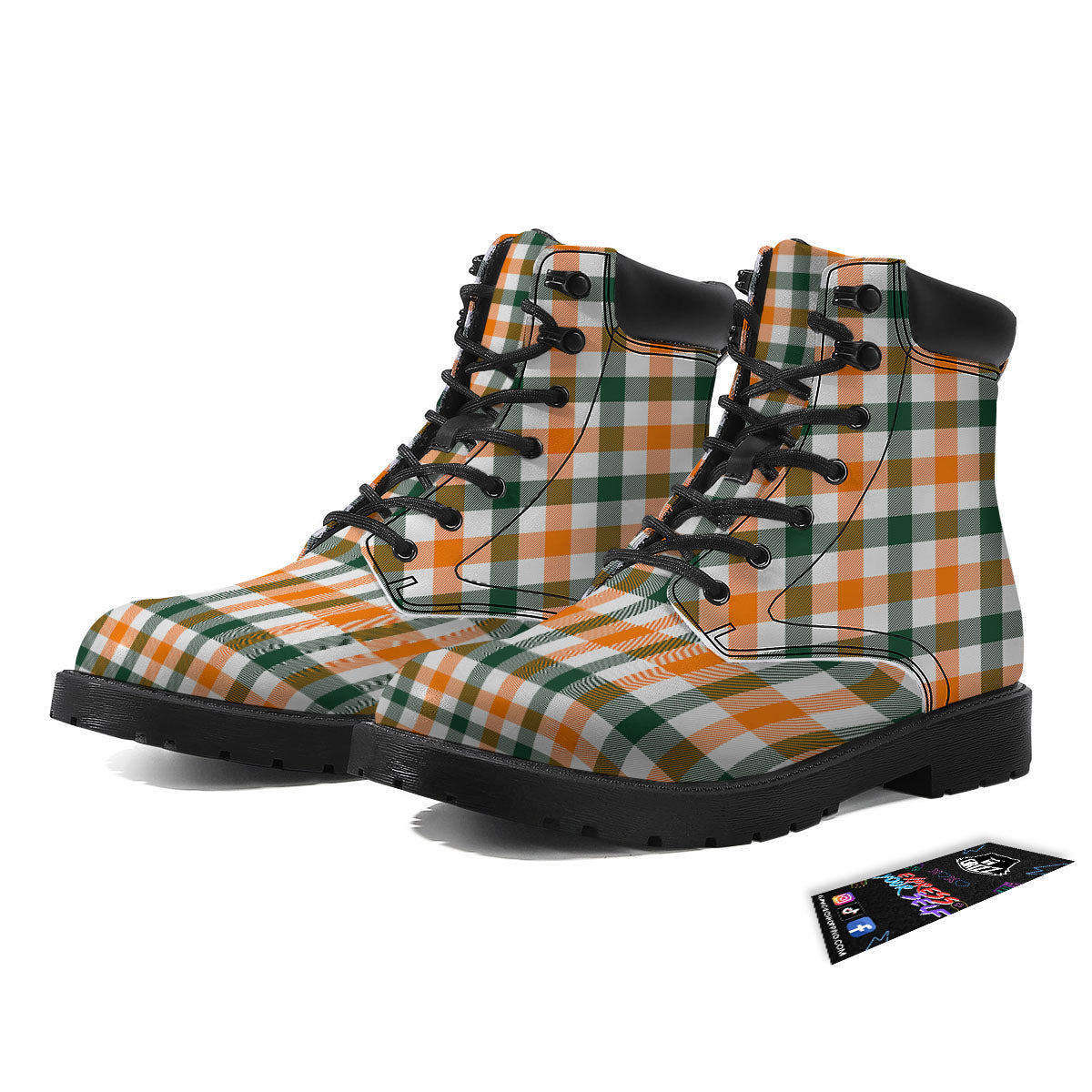 Buffalo Check St. Patrick's Day Print Pattern Boots-grizzshop