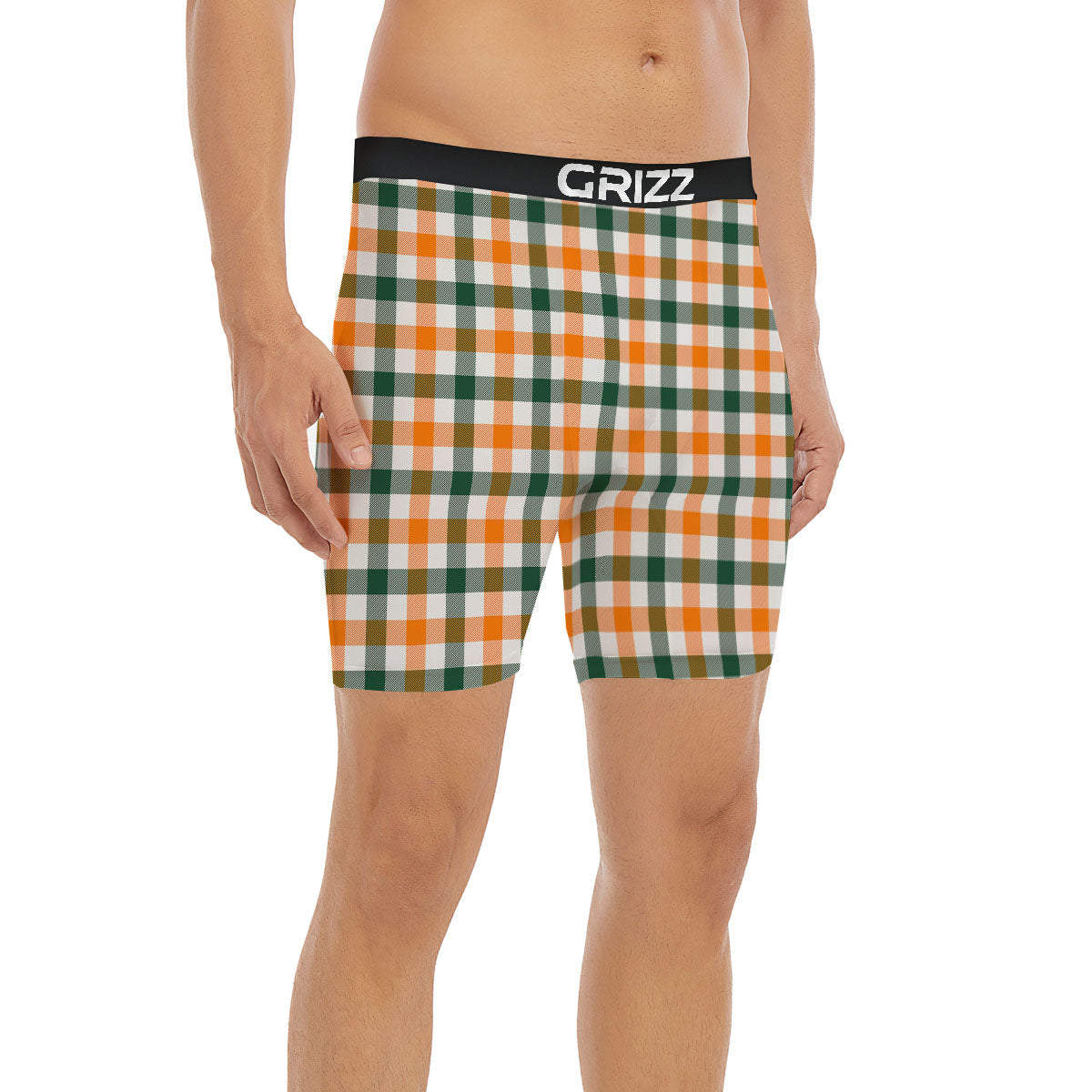 Buffalo Check St. Patrick's Day Print Pattern Boxer Briefs-grizzshop