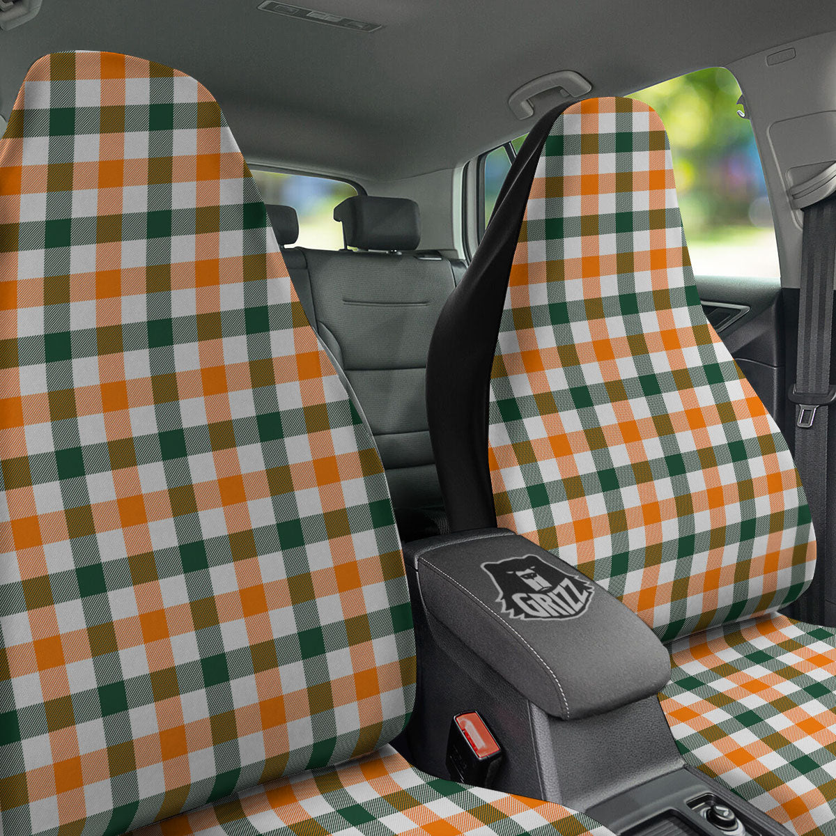 Buffalo Check St. Patrick's Day Print Pattern Car Seat Covers-grizzshop