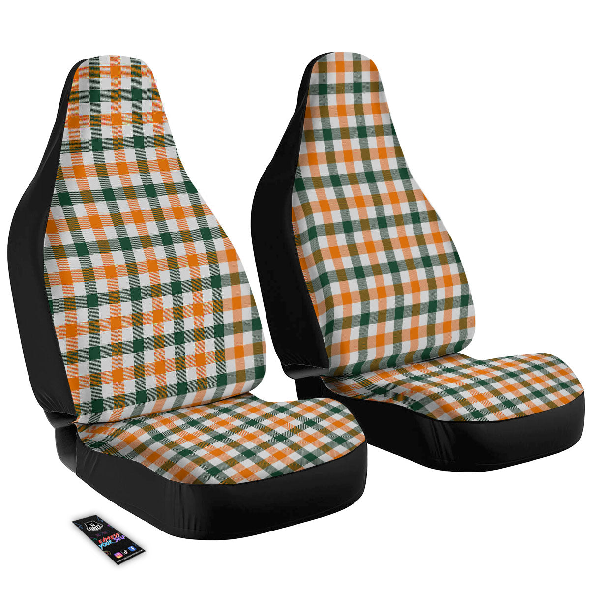 Buffalo Check St. Patrick's Day Print Pattern Car Seat Covers-grizzshop