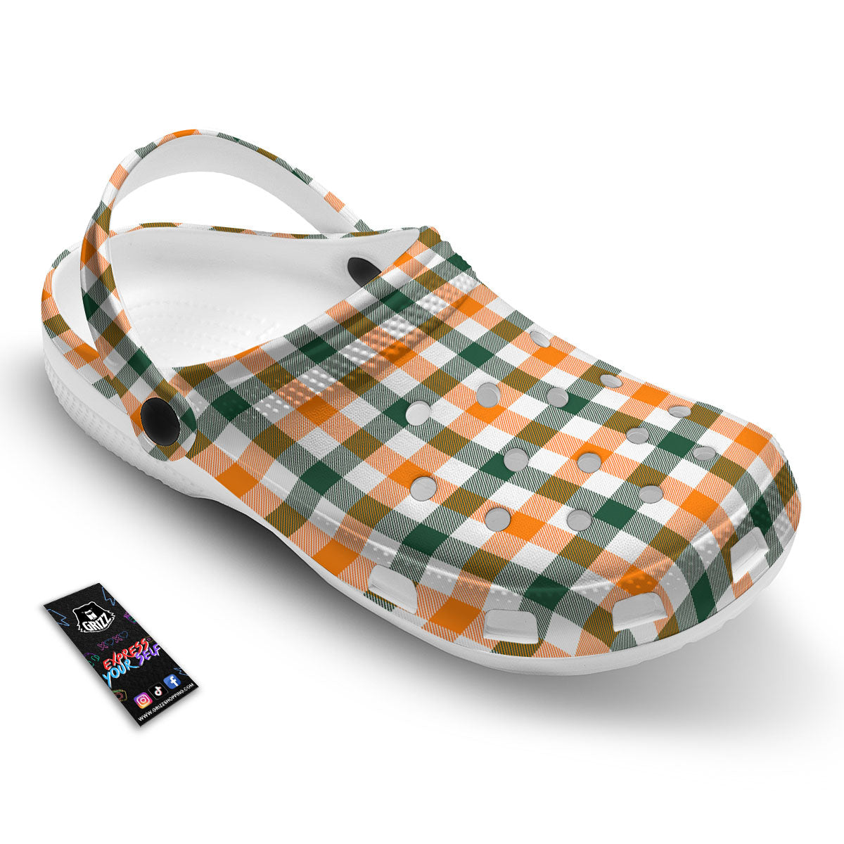 Buffalo Check St. Patrick's Day Print Pattern Clog-grizzshop