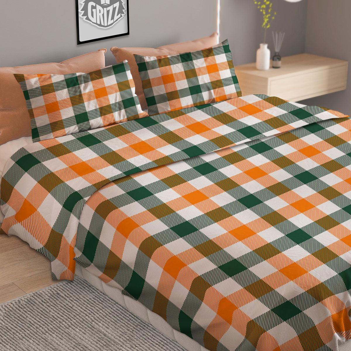 Blue White And Red Argyle Print Pattern Duvet Cover Bedding Set