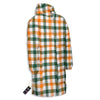 Buffalo Check St. Patrick's Day Print Pattern Long Down Jacket-grizzshop