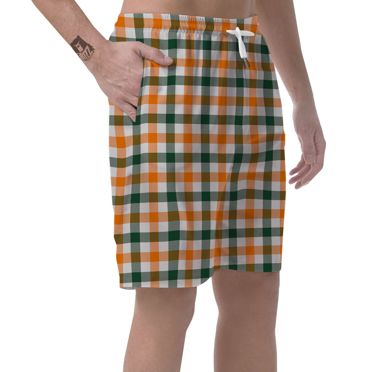 Buffalo Check St. Patrick's Day Print Pattern Men's Shorts-grizzshop