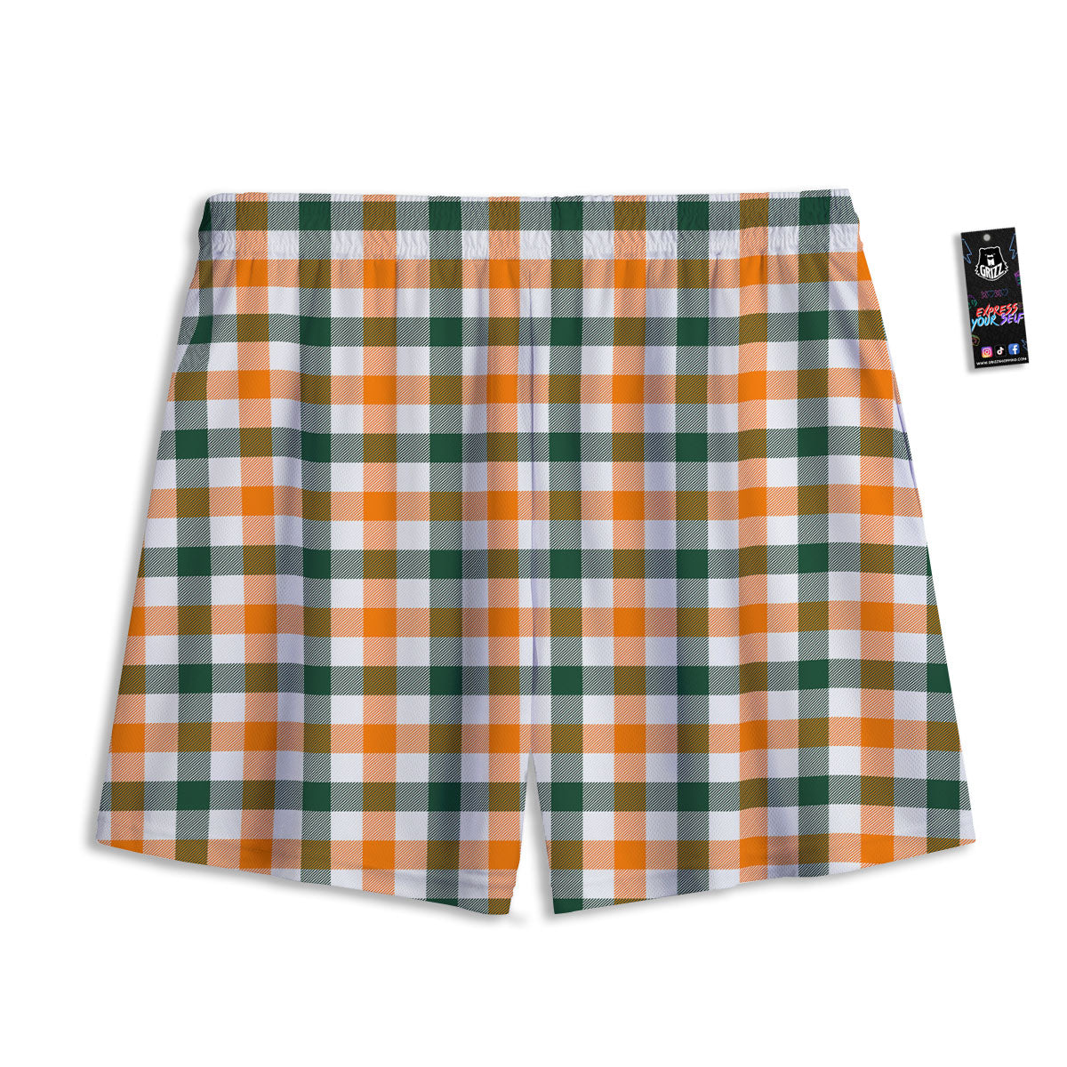 Buffalo Check St. Patrick's Day Print Pattern Mesh Shorts