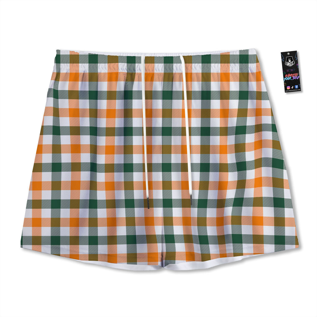 Buffalo Check St. Patrick's Day Print Pattern Mesh Shorts