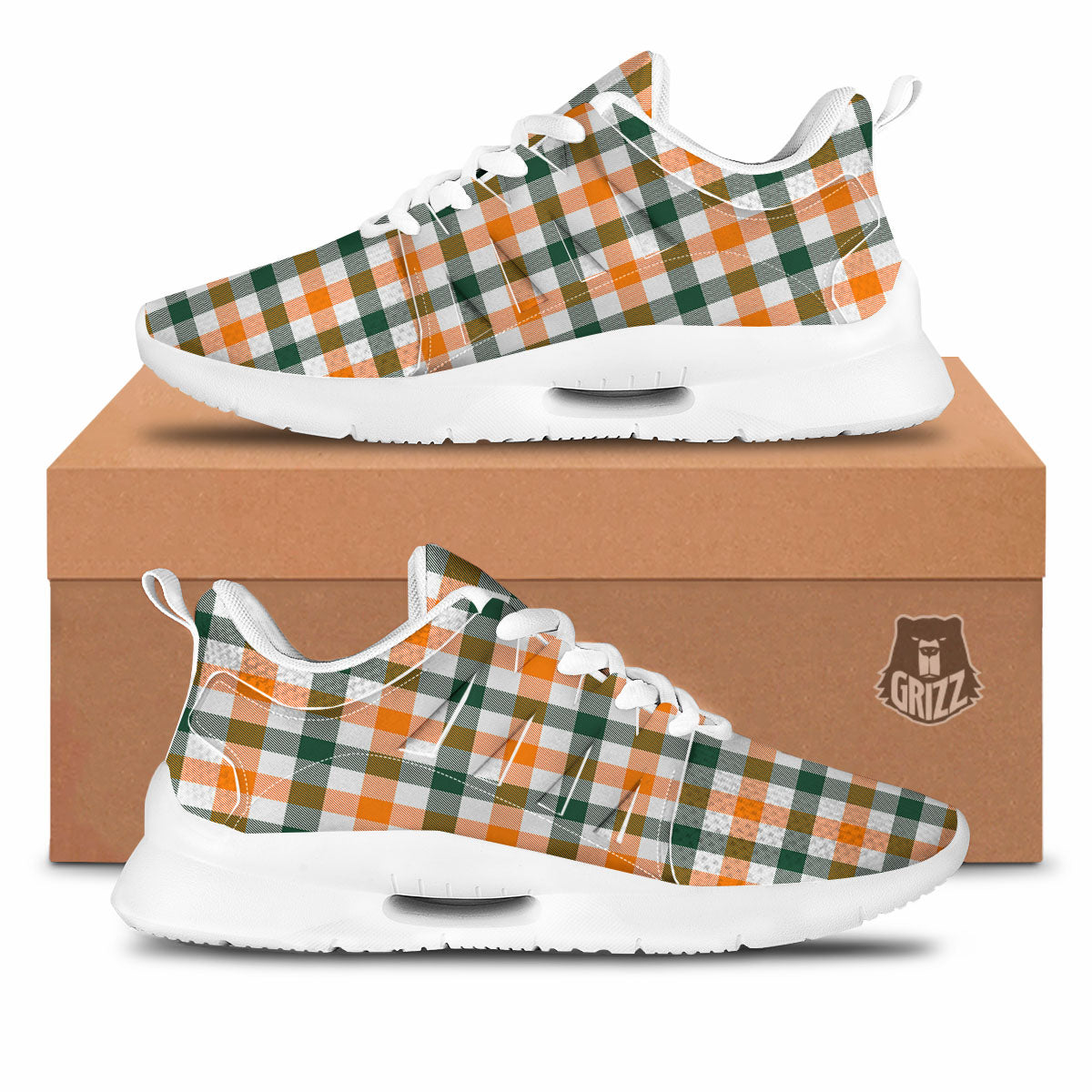 Buffalo Check St. Patrick's Day Print Pattern Tennis Shoes-grizzshop