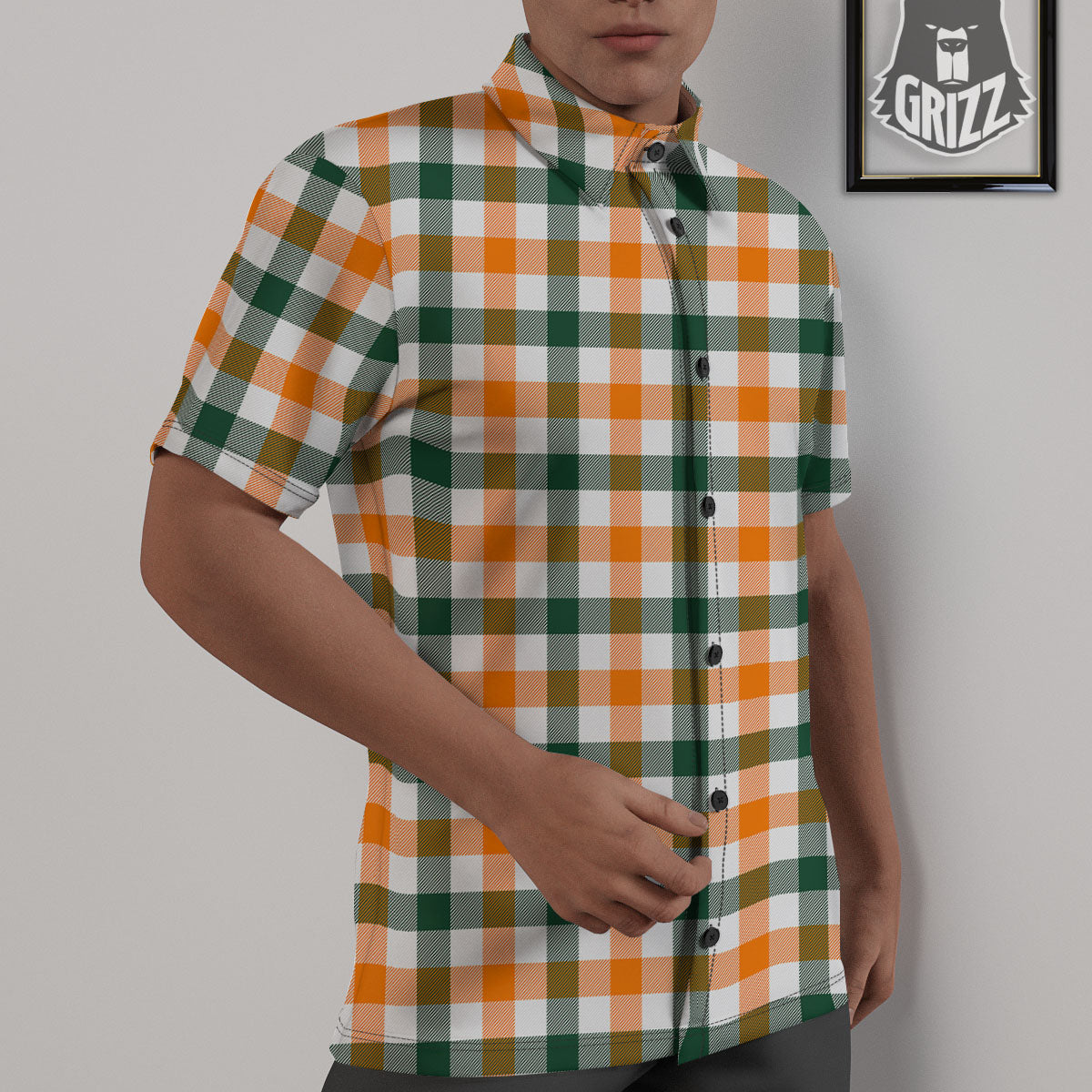 Buffalo Check St. Patrick's Day Print Pattern Untucked Shirts-grizzshop