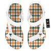 Buffalo Check St. Patrick's Day Print Pattern White Open Toe Sandals-grizzshop