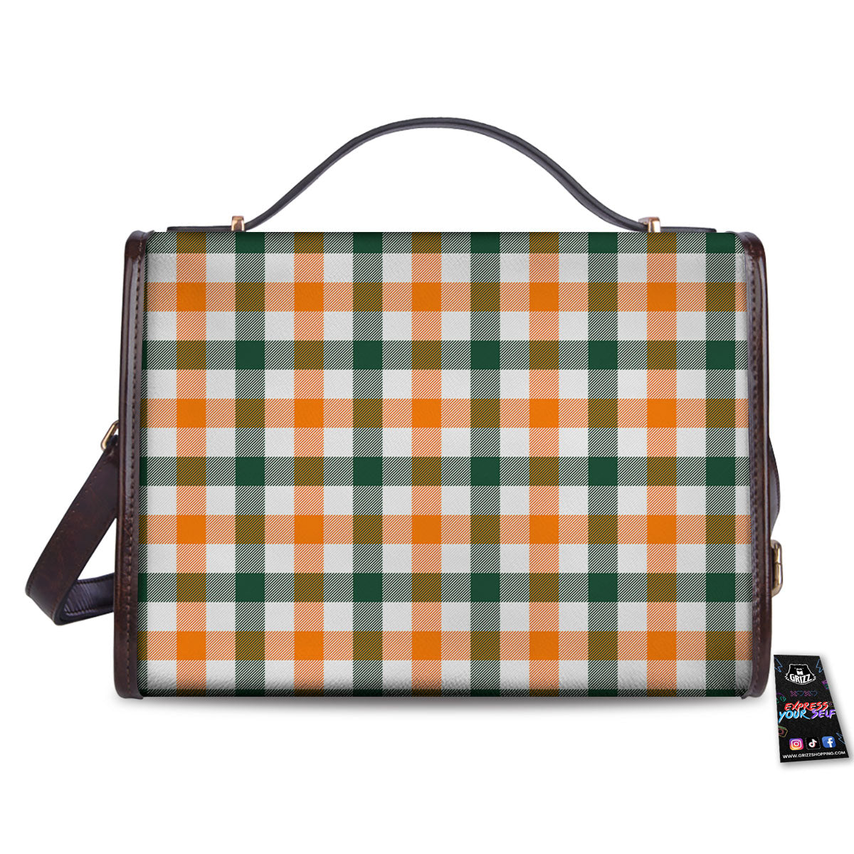 Buffalo Check St. Patrick's Day Print Pattern Women's Satchel Bag-grizzshop