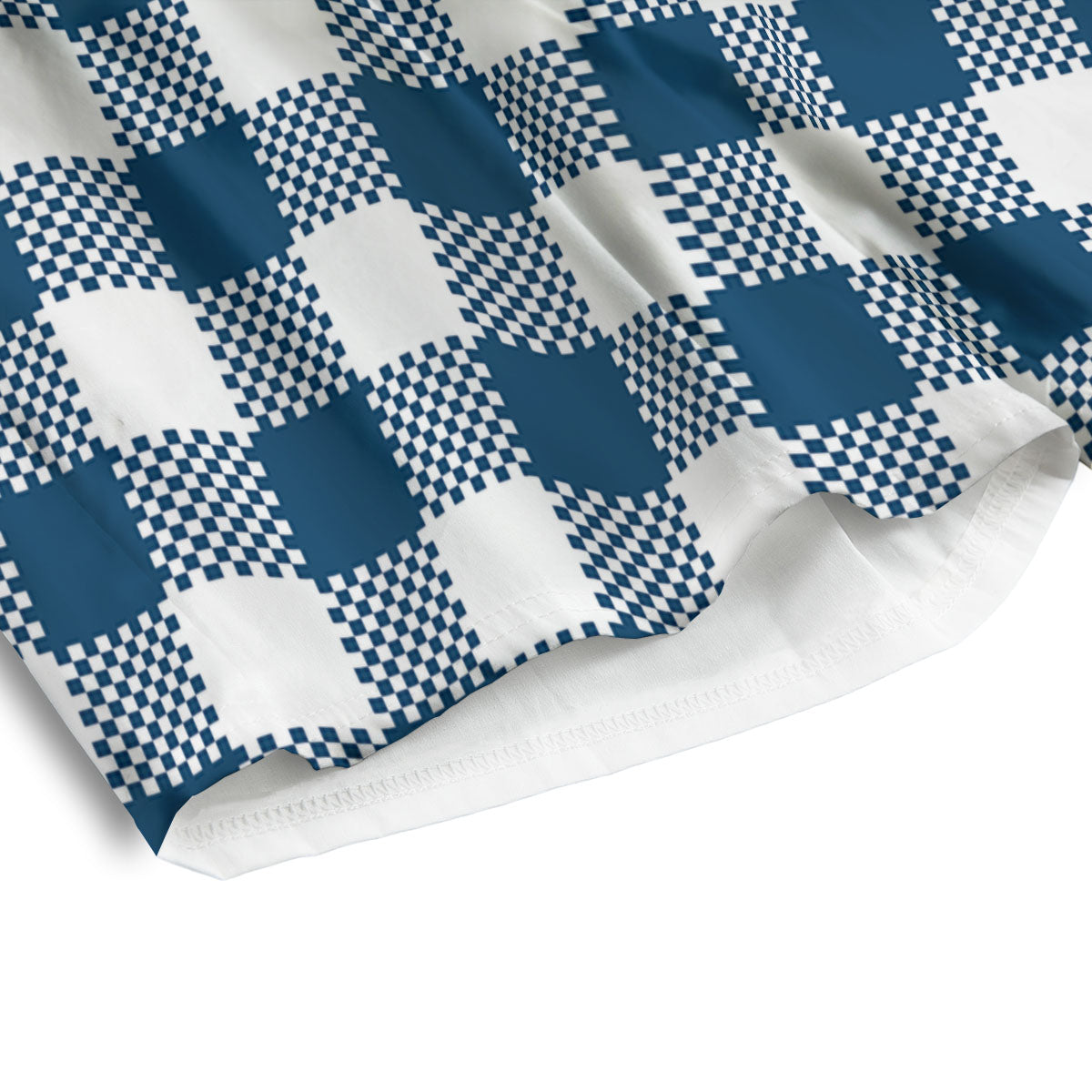 Buffalo Check White And Blue Print Men's Athletic Shorts