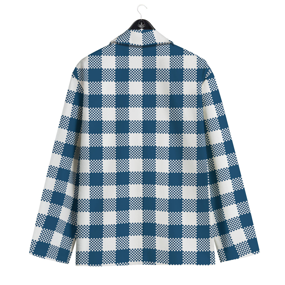 Buffalo Check White And Blue Print Men's Sport Coat-grizzshop
