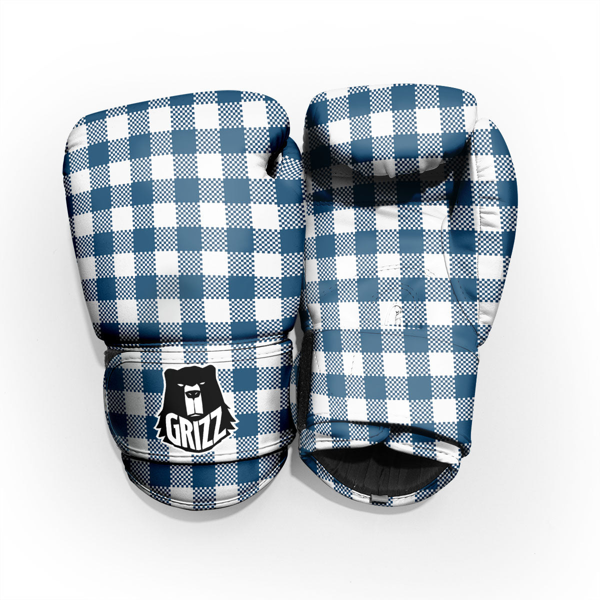 Buffalo Check White And Blue Print Pro Boxing Glove