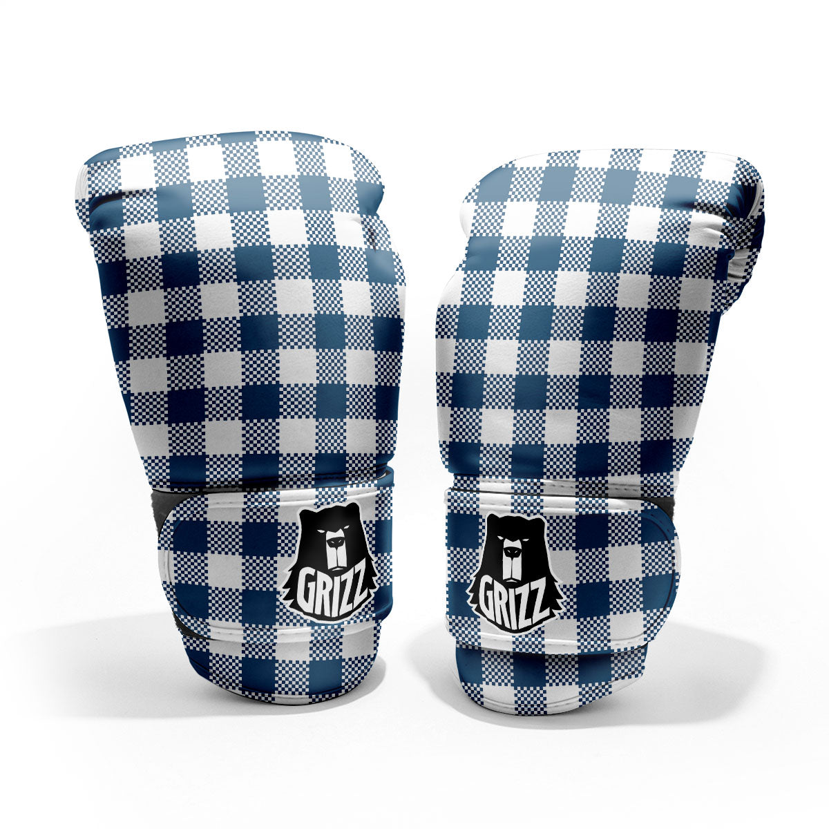 Buffalo Check White And Blue Print Pro Boxing Glove