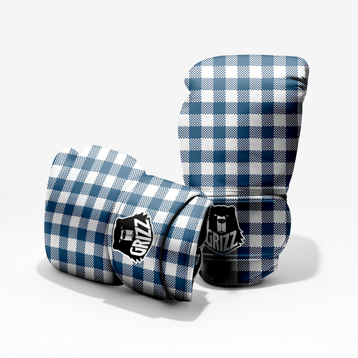 Buffalo Check White And Blue Print Pro Boxing Glove
