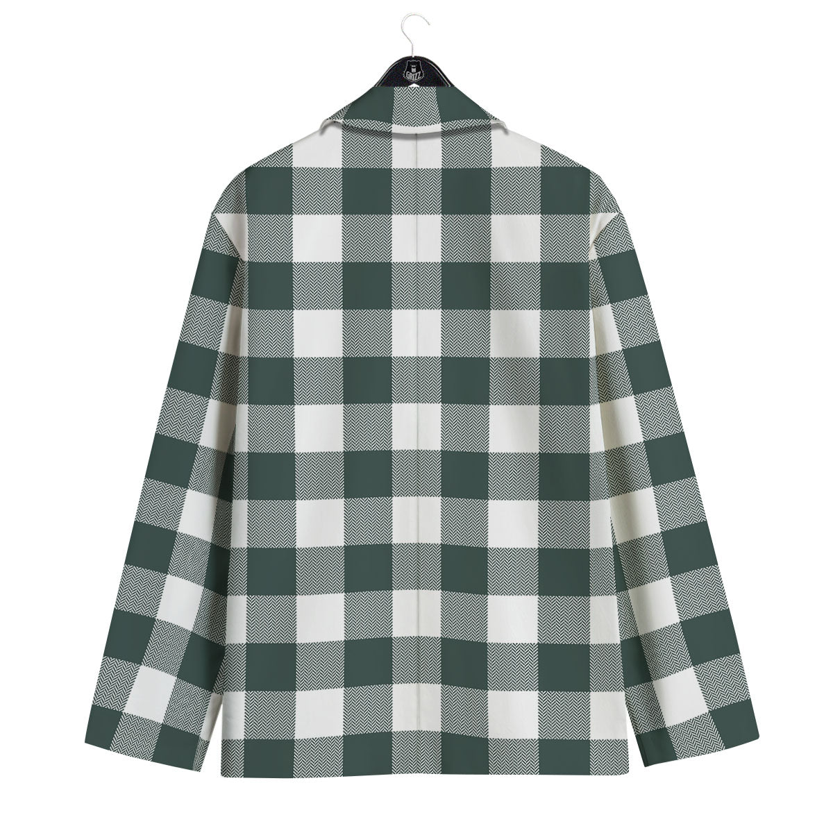 Buffalo Check White And Green Print Men's Sport Coat-grizzshop