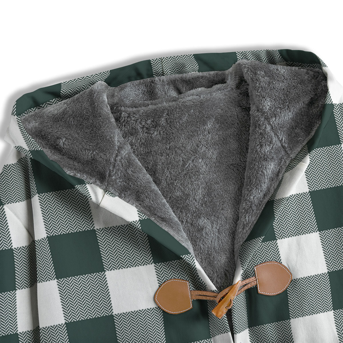 Buffalo Check White And Green Print Men's Windbreaker Jacket-grizzshop