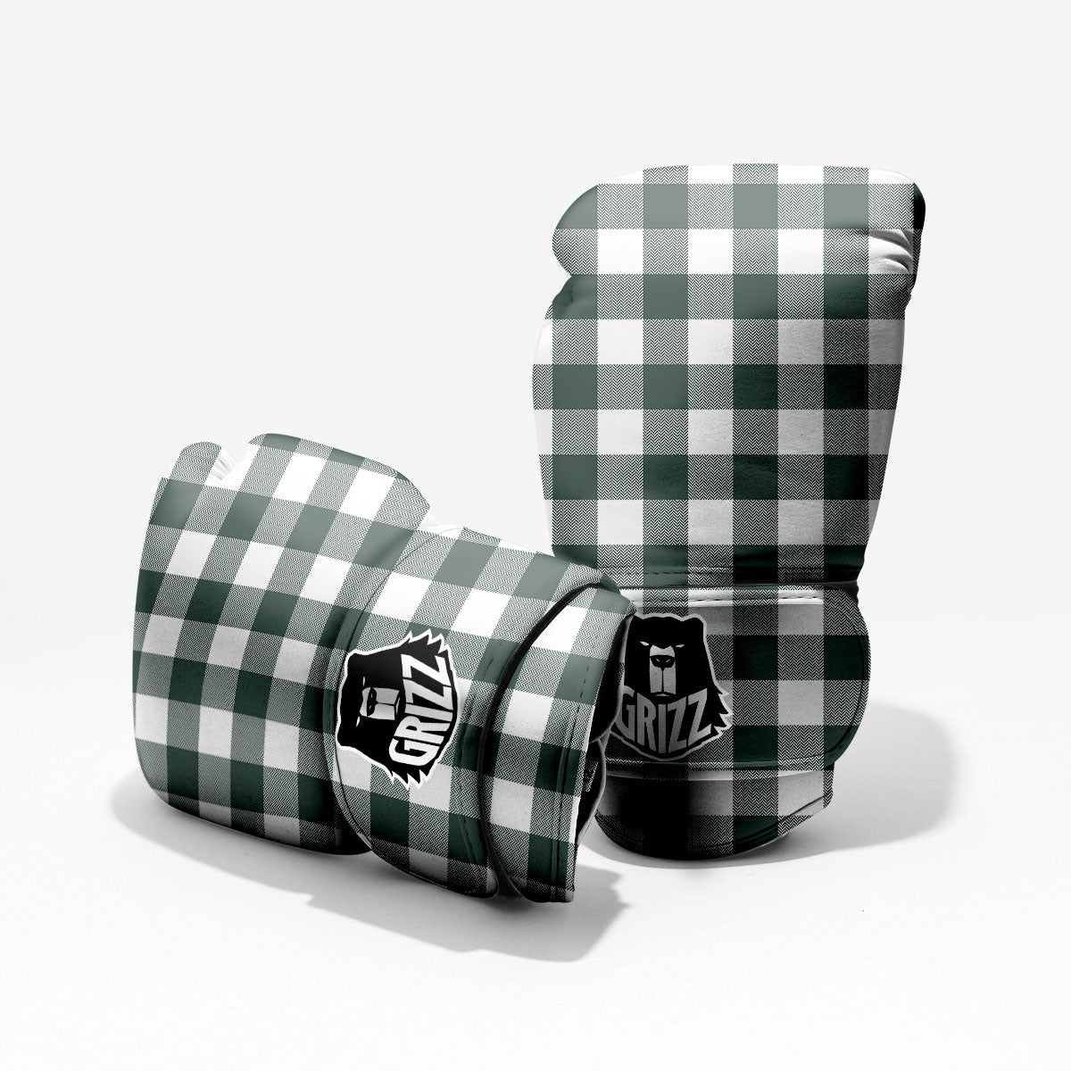 Buffalo Check White And Green Print Pro Boxing Glove